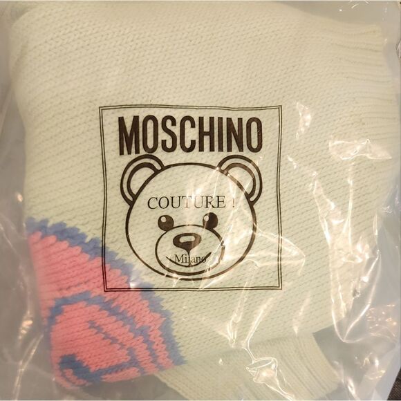 NWT Moschino Teddy Intarsia-Knit Cotton Jumper - Picture 3 of 5